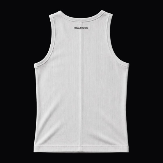 Camiseta de tirantes de NOVA Supply Clothing, camiseta de tirantes blanca lisa por detrás