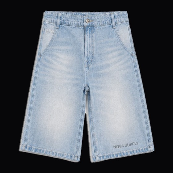 Vaqueros cortos de NOVA Supply Clothing, pantalón vaquero corto claro por delante