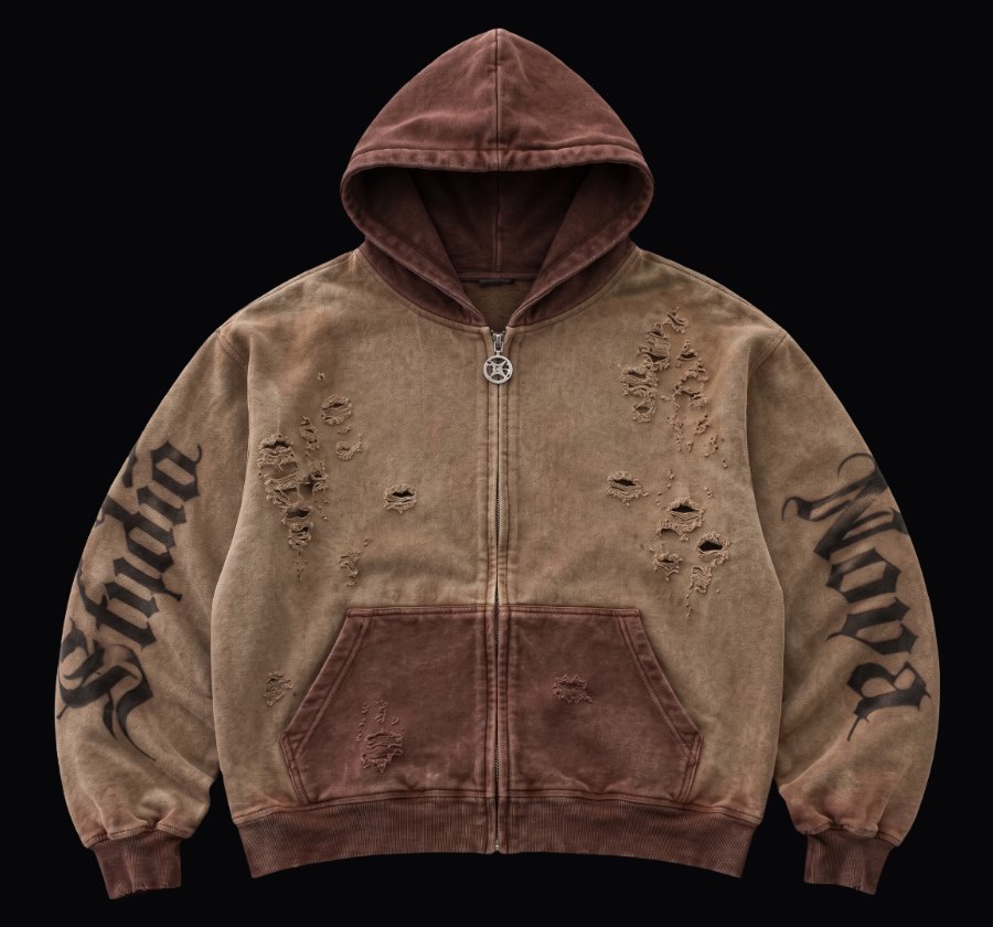 Sudadera NOVA Supply Clothing por delante, con cremallera y Studio y Nova en las mangas